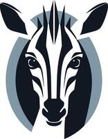 A bold and striking silhouette of a zebra's head, perfect for creating a memorable logo or brand identity vector