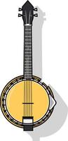 A simple yet stylish illustration of a banjo, perfect for musical projects or websites vector