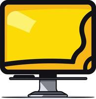 Simple and modern illustration of a yellow computer monitor, perfect for website design, tech presentations, or blog posts about technology vector