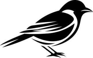 A minimalist black and white illustration of a stylized bird vector