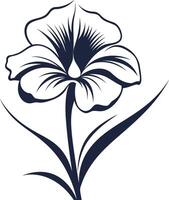 Elegant black and white line art illustration of a single flower, perfect for branding, website design, or creating invitations vector