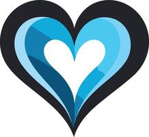 Abstract Blue and Black Heart vector