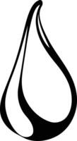 Simple black and white illustration of a stylized teardrop, perfect for use as a logo, icon, or design element vector