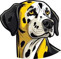 Cute dalmatian dog with yellow spots, perfect for pet related projects vector