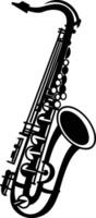 A simple yet elegant silhouette of a saxophone, perfect for jazz themed designs, music related projects, or any creative endeavor where a musical instrument adds a touch of class vector