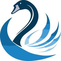 A stylish abstract logo design featuring a swan with outstretched wings vector