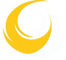 Abstract yellow crescent moon shape on white background, perfect for logo, branding, or design projects vector