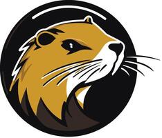 Bold mascot logo featuring a fierce, cartoonish gopher head vector