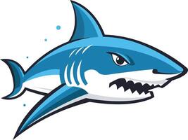 A fierce blue shark mascot with sharp teeth and a determined expression vector