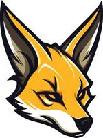 A bold and striking fox head logo with a powerful, alert expression vector