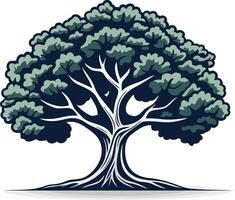 A strong and vibrant tree illustration, perfect for use in logo design, branding, or nature themed projects vector