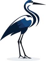 A sleek and stylized blue heron logo, perfect for businesses and organizations looking for a nature inspired symbol vector