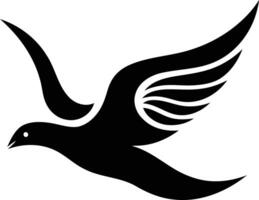 Simple and elegant black and white silhouette of a stylized bird in flight vector