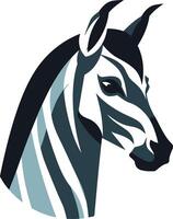 Striking black and white zebra head logo design, perfect for branding a business or team vector