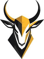 A bold and modern geometric bull head logo design, perfect for branding, sports teams, and companies seeking a powerful and unique visual identity vector