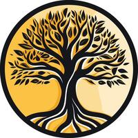 A stylized tree of life design, perfect for use in logos, branding, and spiritual or nature themed projects vector