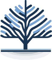 A simple, stylized tree icon with blue branches, ideal for environmental, nature, and growth themes vector