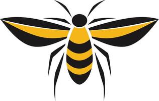 Stylized bee logo with black and yellow color scheme vector