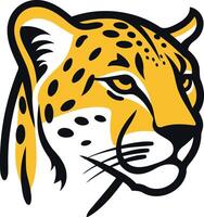 A bold and stylized illustration of a cheetah's head, perfect for adding a touch of wildness to your designs vector