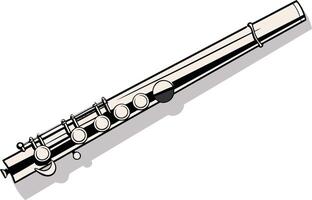 A simple yet elegant illustration of a silver flute, perfect for music related projects, websites, or presentations vector