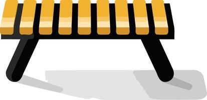Simple illustration of a yellow park bench, perfect for design projects and presentations vector