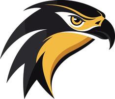 Powerful hawk head logo design with a sharp, fierce expression vector