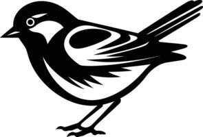 Simple and stylish black and white illustration of a bird, perfect for logos, branding, or any design needing a natural touch vector
