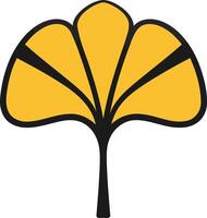 Simple and elegant ginkgo leaf design, perfect for branding, logos, or decorative elements vector