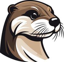 A stylized illustration of an otter's head, perfect for branding, mascot design, or wildlife themed projects vector