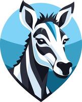 A bold and striking illustration of a zebra's head, perfect for branding, logos, or any project needing a touch of african wildlife vector