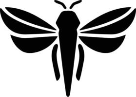 Simple and elegant black and white silhouette of a moth vector