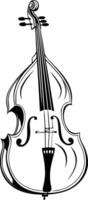 A simple yet elegant line art illustration of a double bass, perfect for music related projects vector