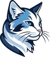 A sleek, stylized cat head logo, perfect for pet related businesses, sports teams, or any brand looking for a playful yet sophisticated mascot vector