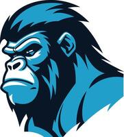 A powerful and bold illustration of a gorilla's head, perfect for branding, sports teams, or any project needing a strong, animalistic design vector