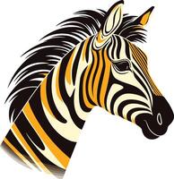 Striking black and gold zebra head illustration, perfect for branding, logos, or design projects vector