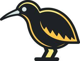 A simple yet striking element illustration of a kiwi bird, perfect for branding, logos, or educational materials vector