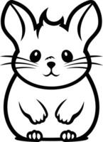 Adorable cartoon hamster with big ears and a cute expression vector