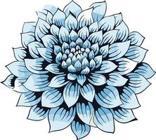A delicate blue flower with intricate petals, perfect for adding a touch of elegance and beauty to your designs vector