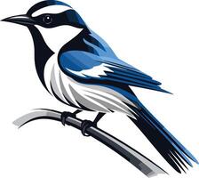 Bluebird Perched on a Branch vector