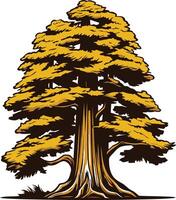 A robust, stylized illustration of a towering tree, perfect for representing strength, growth, and longevity vector