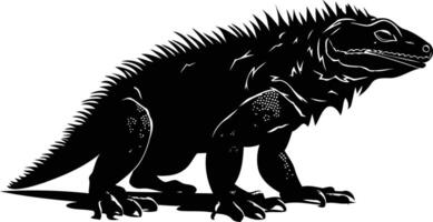 A striking silhouette of an iguana, perfect for logos, branding, and design projects that require a strong, reptilian image vector