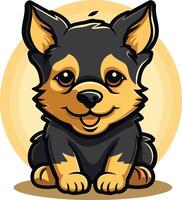 Adorable cartoon puppy with big eyes and a happy expression vector