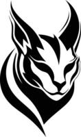 Stylish black and white logo of a feline head, perfect for branding and design projects vector