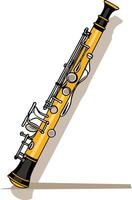 A simple yet stylish illustration of a clarinet, perfect for music related projects, websites, or educational materials vector