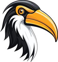 A vibrant illustration of a toucan's head, perfect for branding or as a mascot vector