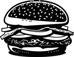 A classic, mouthwatering burger silhouette, perfect for adding a delicious touch to your menu, website, or advertising vector