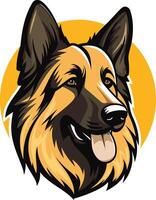 A friendly german shepherd with a happy expression, perfect for branding, logos, and pet related designs vector
