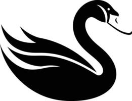 Stylized black swan silhouette, perfect for logo design, branding, and graphic design projects vector