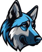 A fierce and stylized german shepherd head illustration, perfect for branding, logos, or esports designs vector