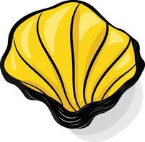 A vibrant yellow clam shell, perfect for adding a touch of seaside charm to your designs vector